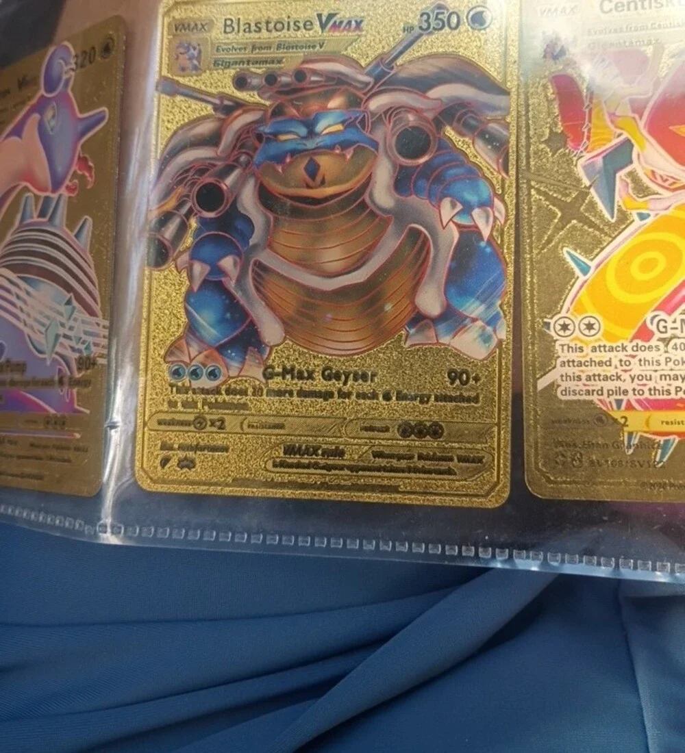 Gold Lapras VMAX Collectible Card - Gold Pink Blue